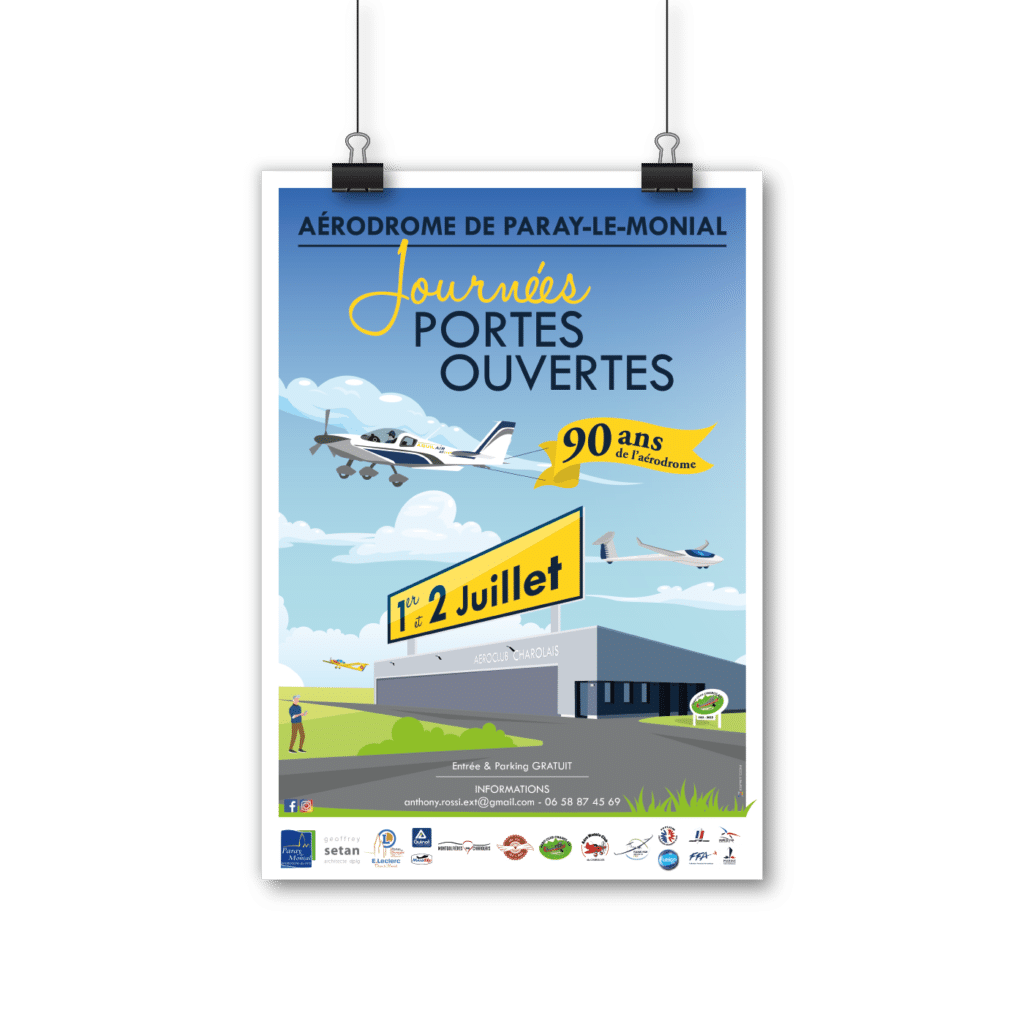 Affiche porte ouverte Aeroclub Création graphique Tecknyscene Esprit'Com-01