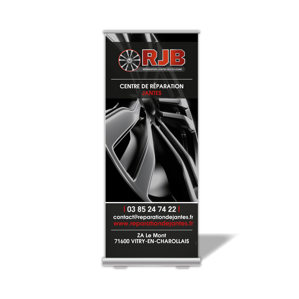 Roll-up RJB gante restauration voiture Création graphique Tecknyscene Esprit'Com